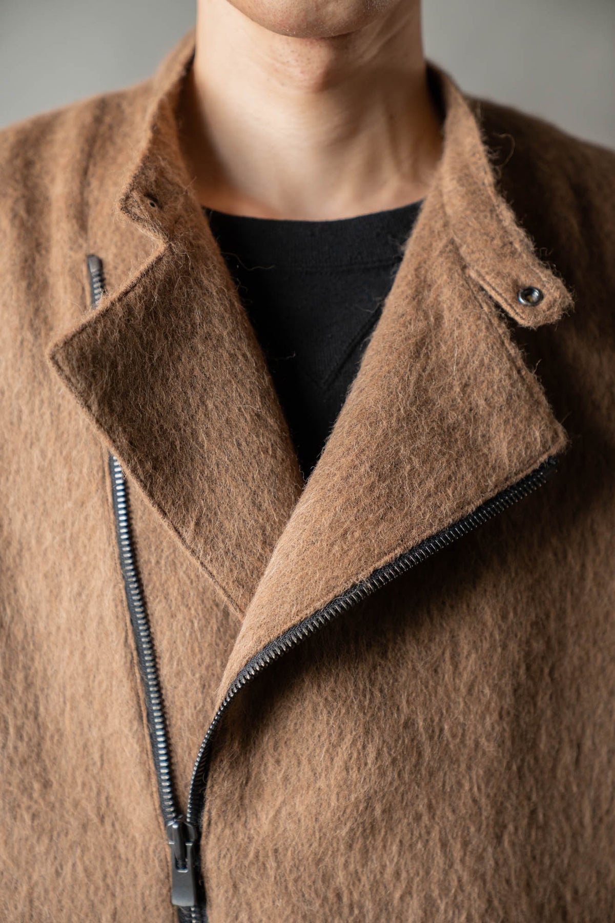 Single Vest Wool Angola Shaggy