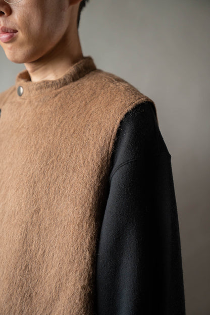 Single Vest Wool Angola Shaggy