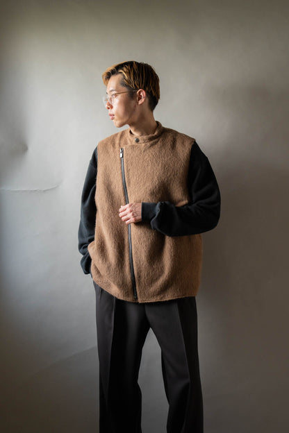 Single Vest Wool Angola Shaggy