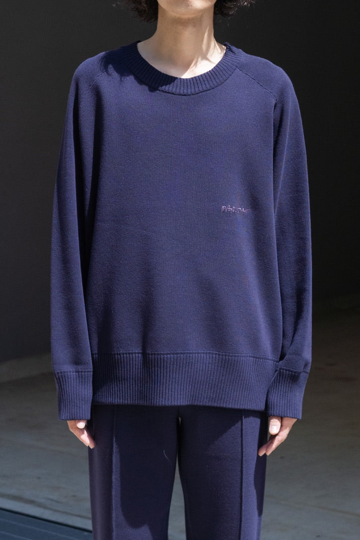 CREW NECK PULLOVER IN WOOL CUT &amp; SEW SWEATER