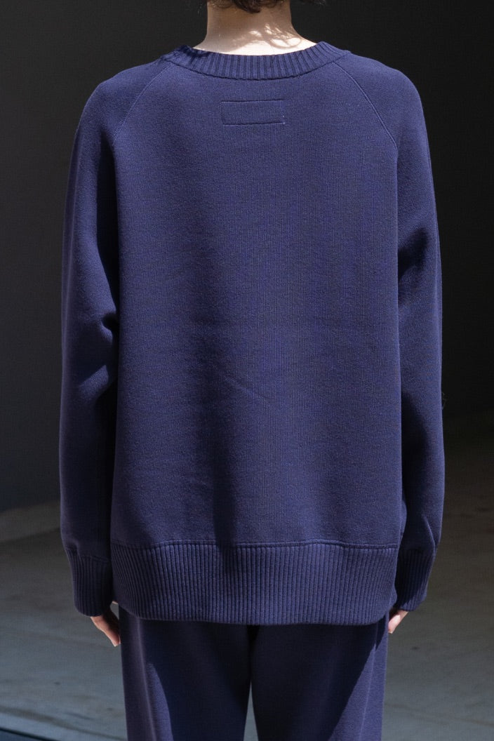 CREW NECK PULLOVER IN WOOL CUT &amp; SEW SWEATER