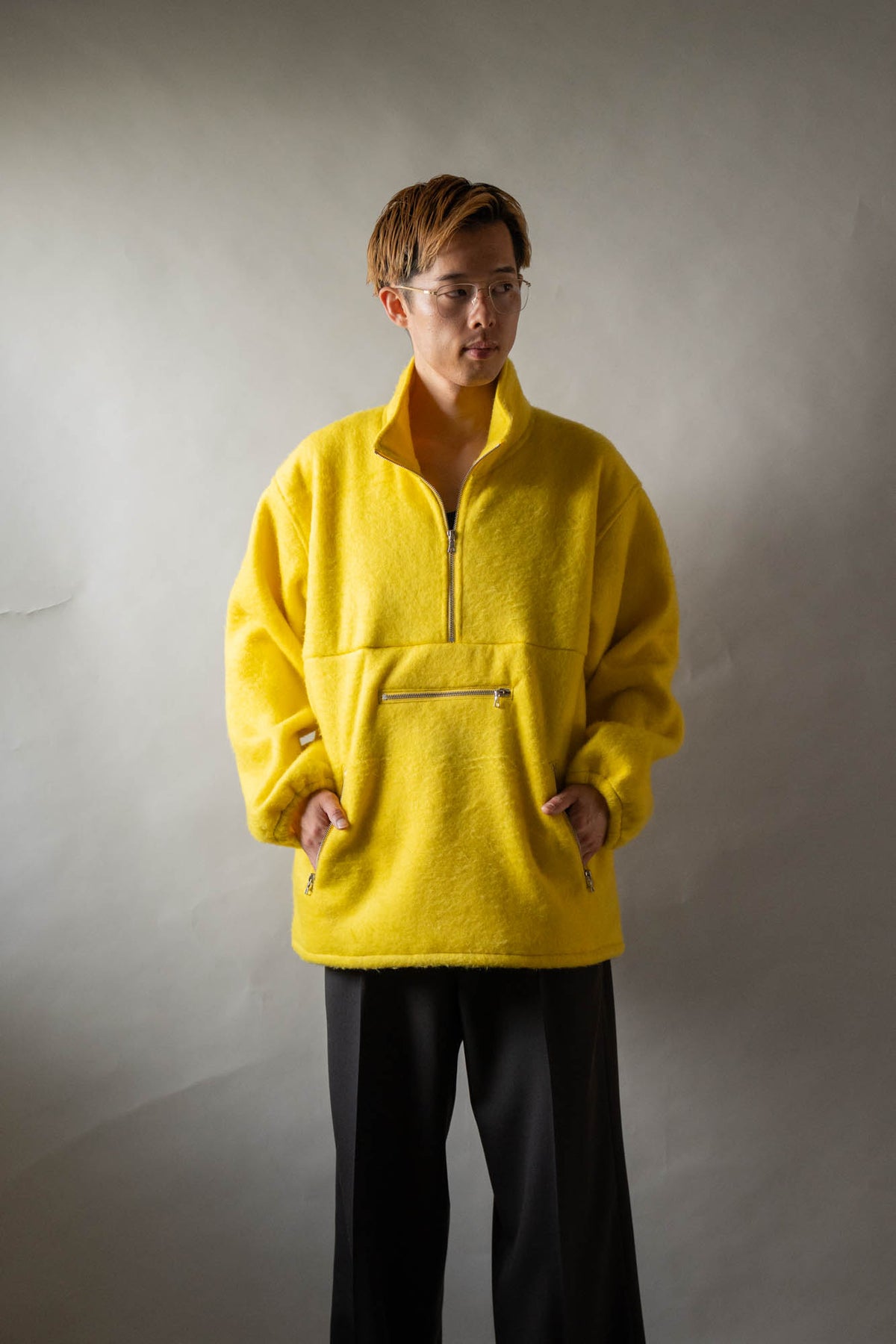 Pe/Alpaca Fleece Half-zip P/O