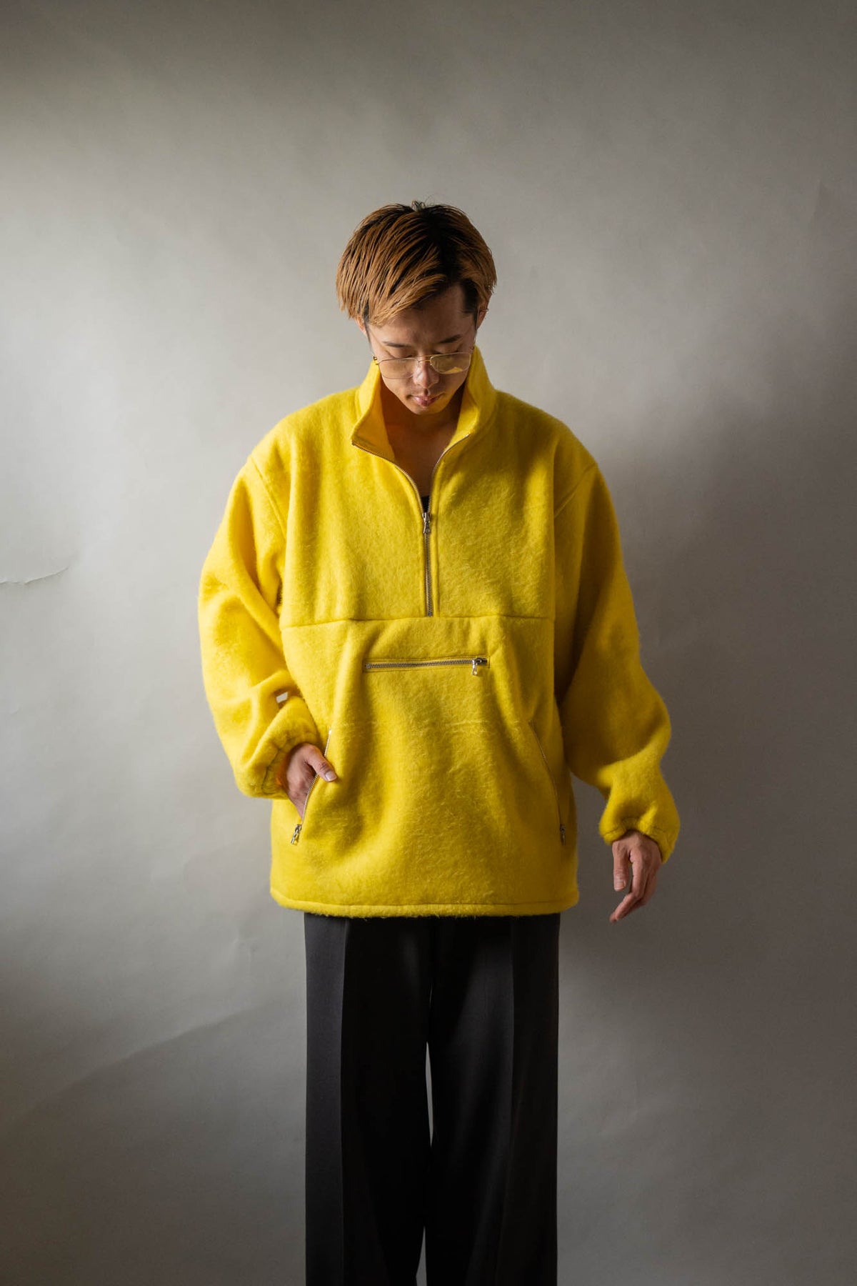 Pe/Alpaca Fleece Half-zip P/O