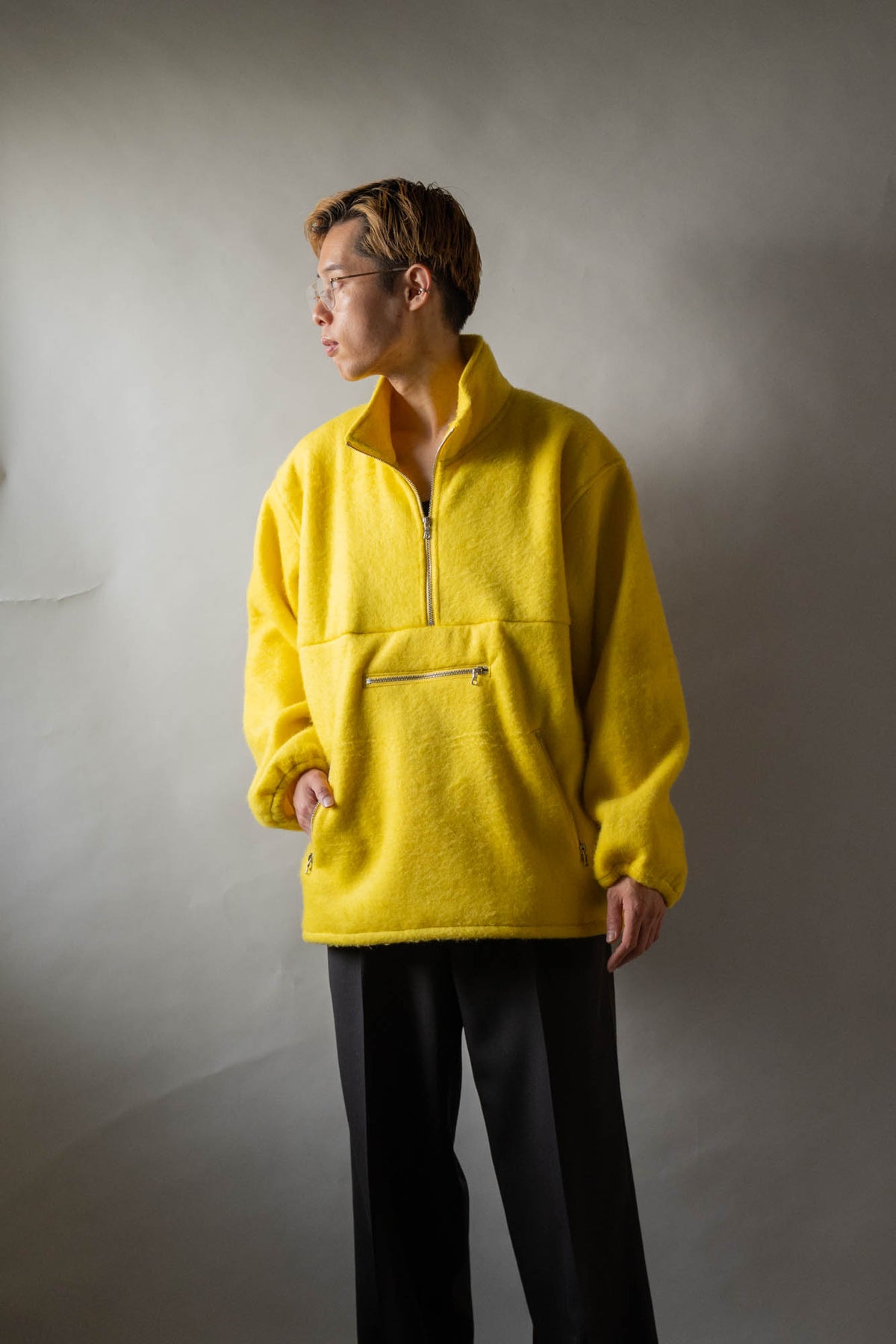 Pe/Alpaca Fleece Half-zip P/O
