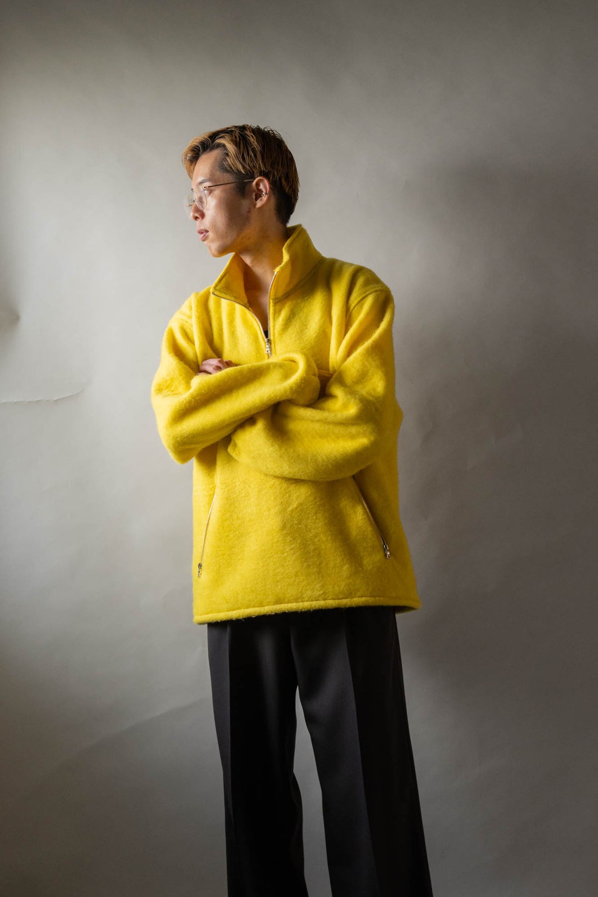 Pe/Alpaca Fleece Half-zip P/O