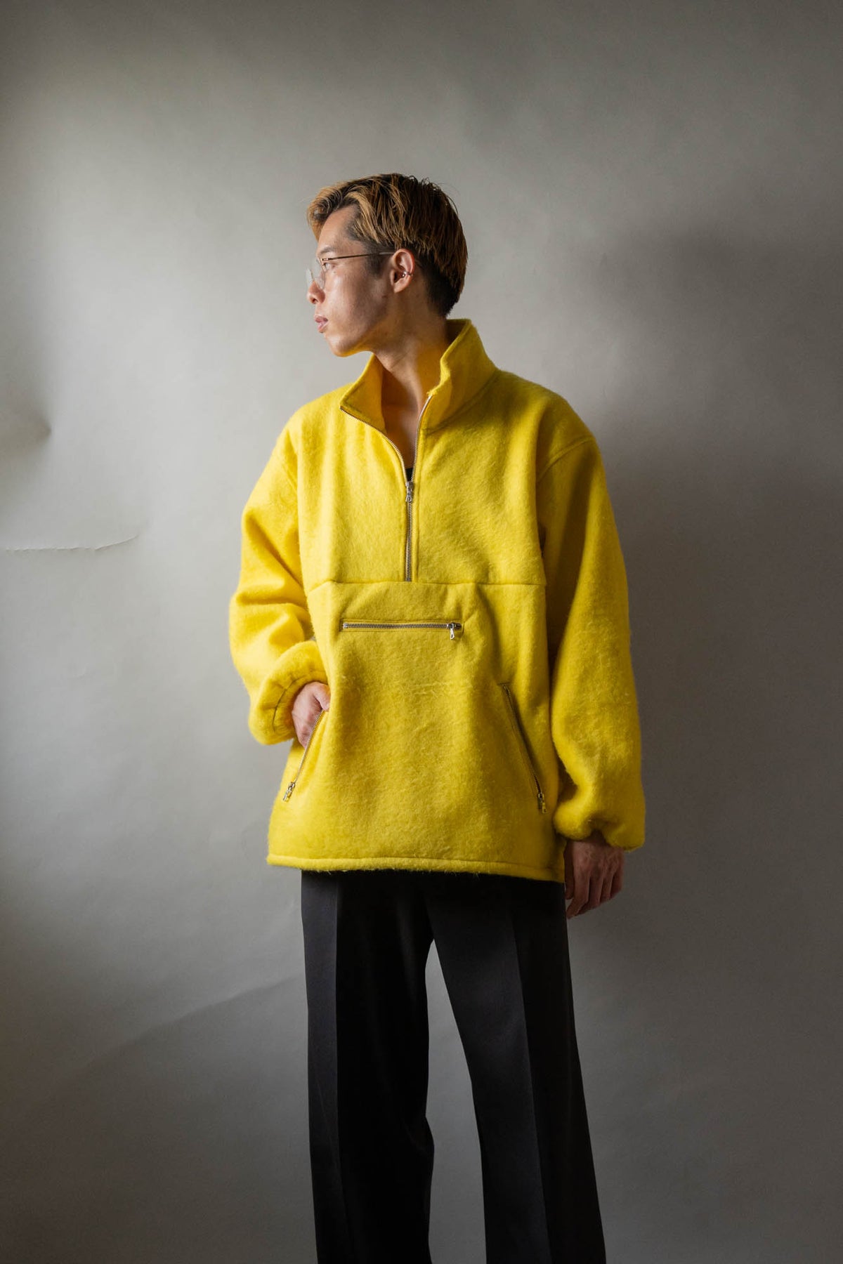 Pe/Alpaca Fleece Half-zip P/O