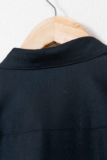Dropped Shoulder Top with Shirt Collar
