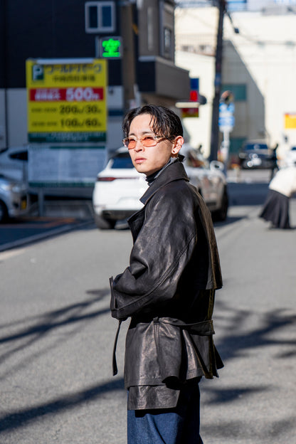 Leather Short Trench Coat