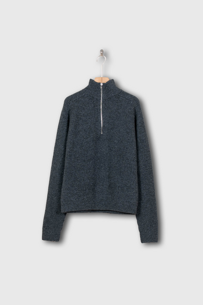 HALF ZIP RIBBED JUMPER