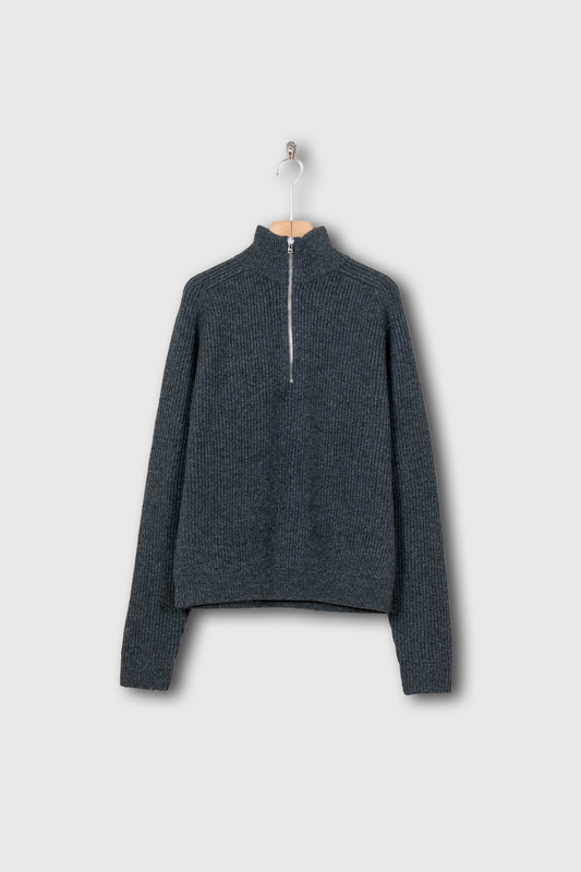 HALF ZIP RIBBED JUMPER