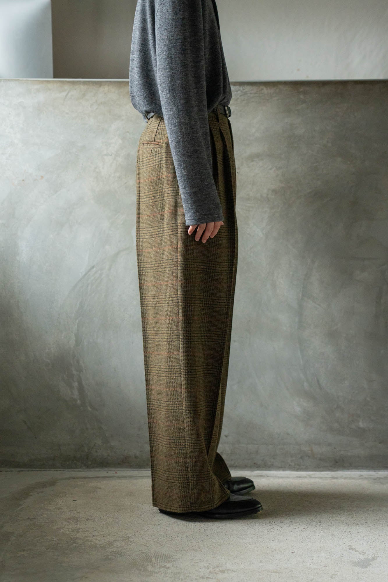 BRITISH TWEED LONG WIDE TROUSERS(ST.1605)