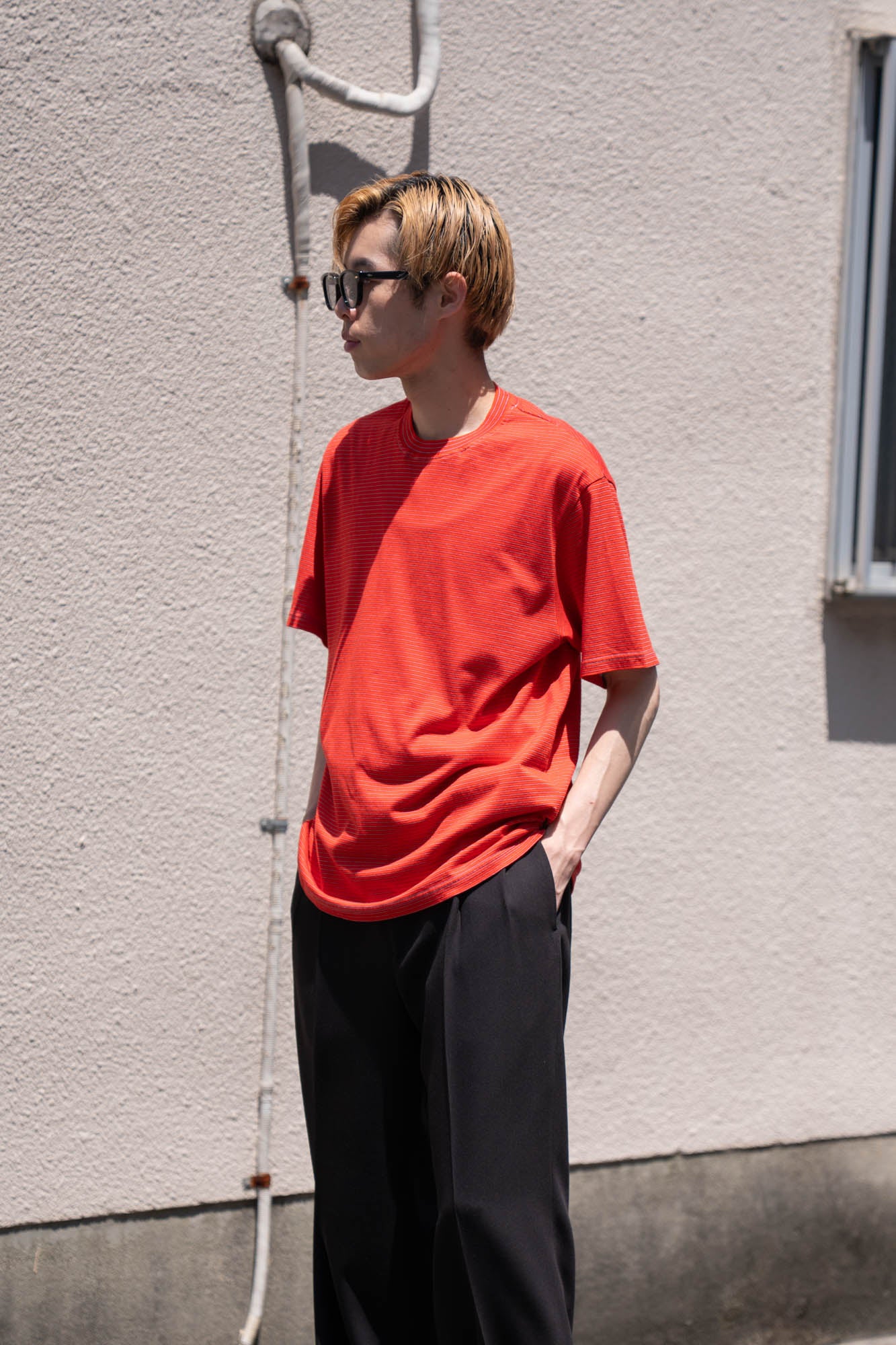 GARMENT DYED BORDER T-SHIRT