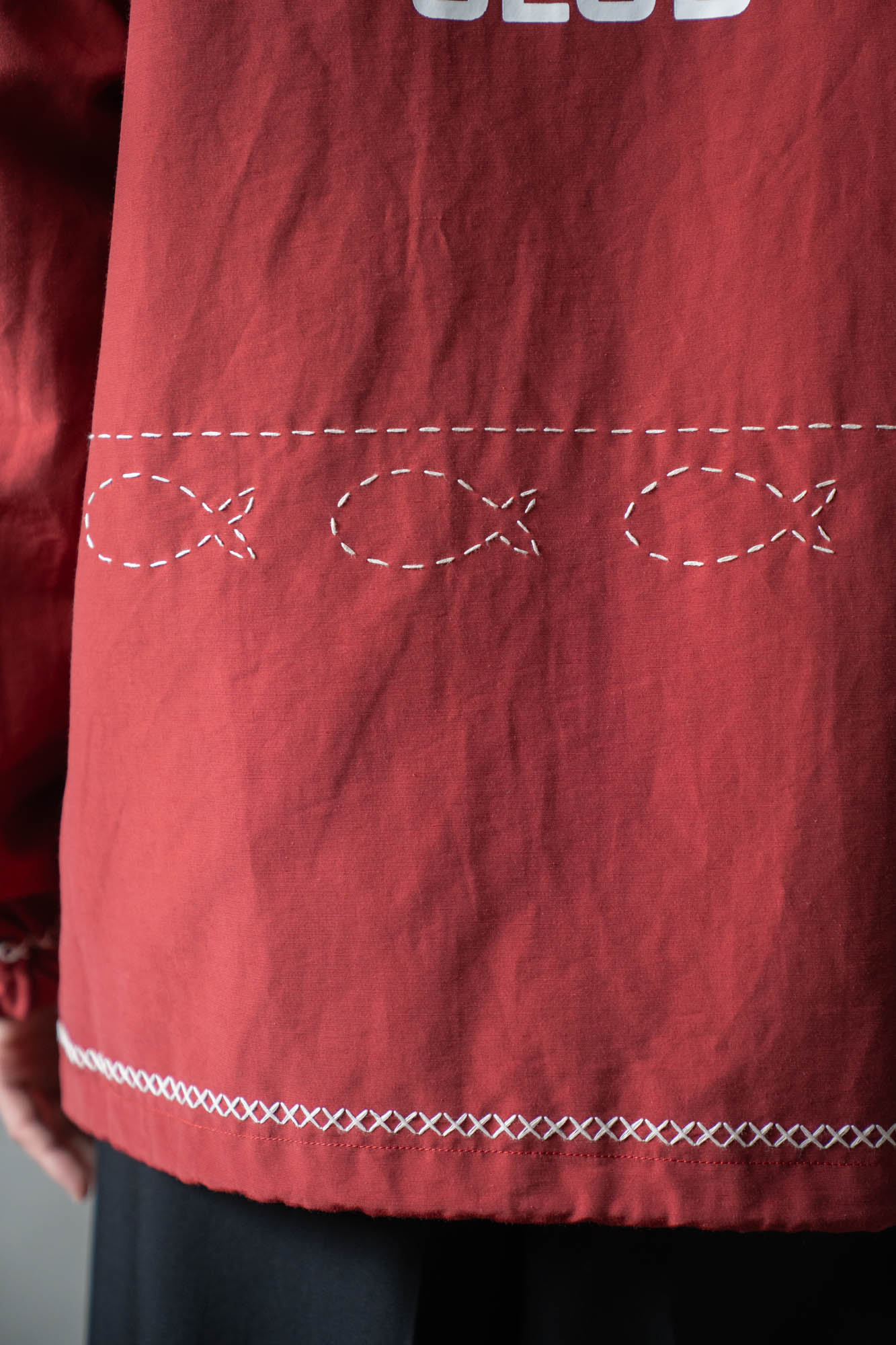 Cross-stitch coach jacket
