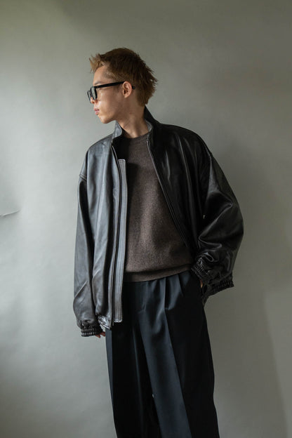 SHEEP LEATHER STAND COLLAR JACKET(ST.1553)