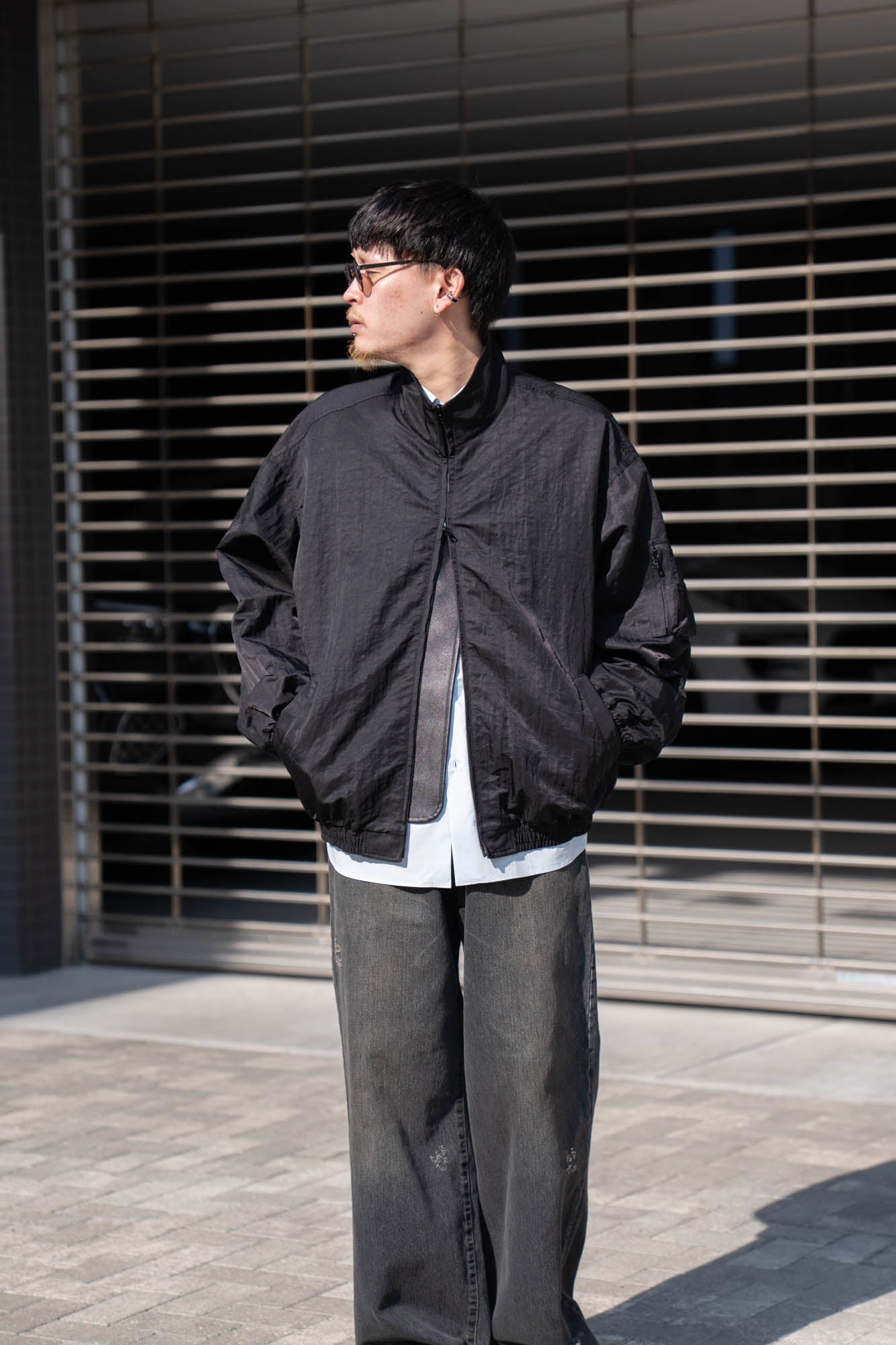 SHRUNK NYLON OVERSIZED FIGHT JACKET(ST.1386)