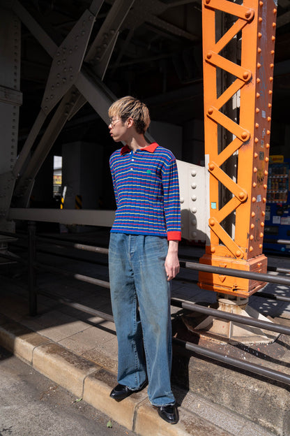 KNITTED CROPPED POLO SHIRT