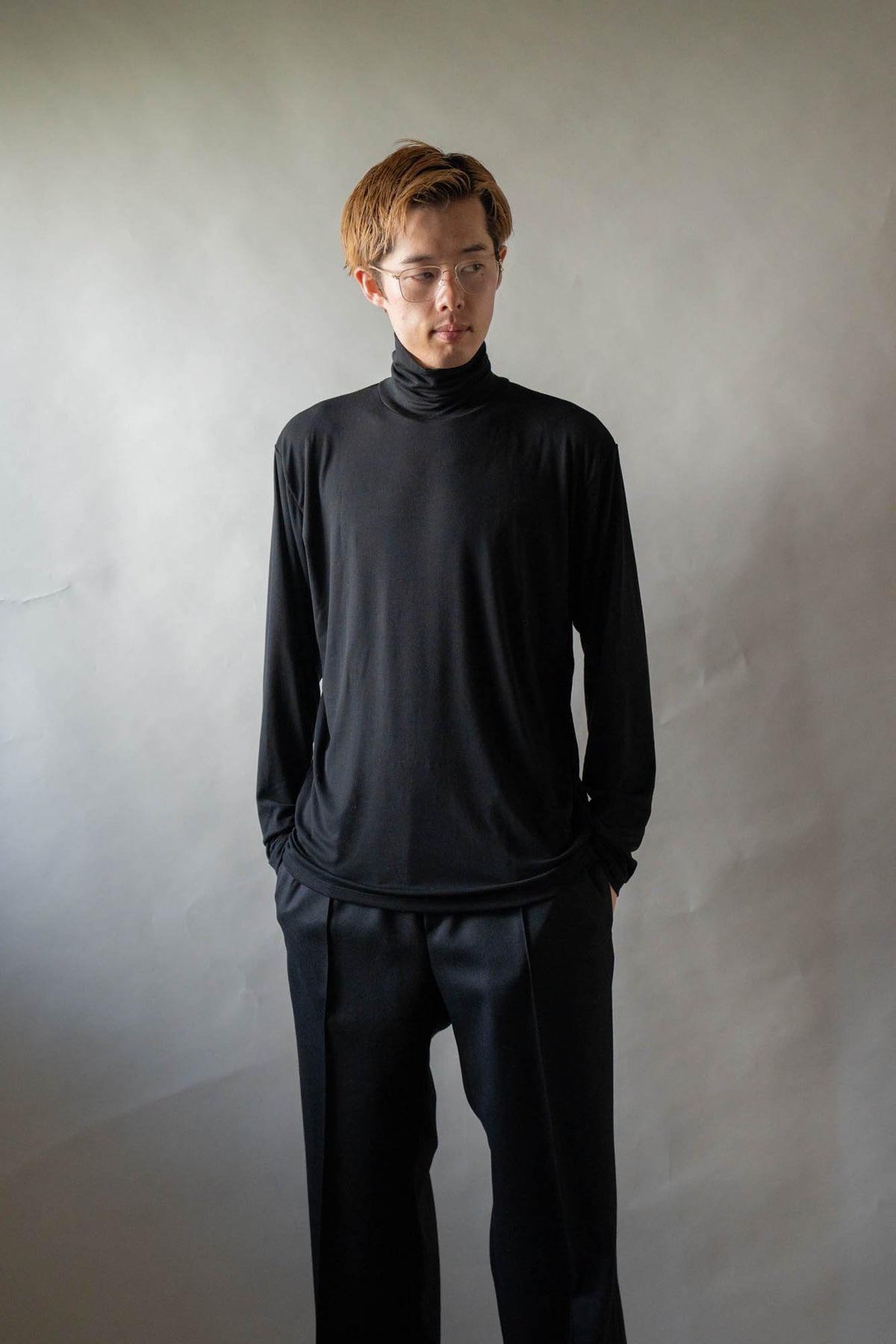Stretch jersey super high neck