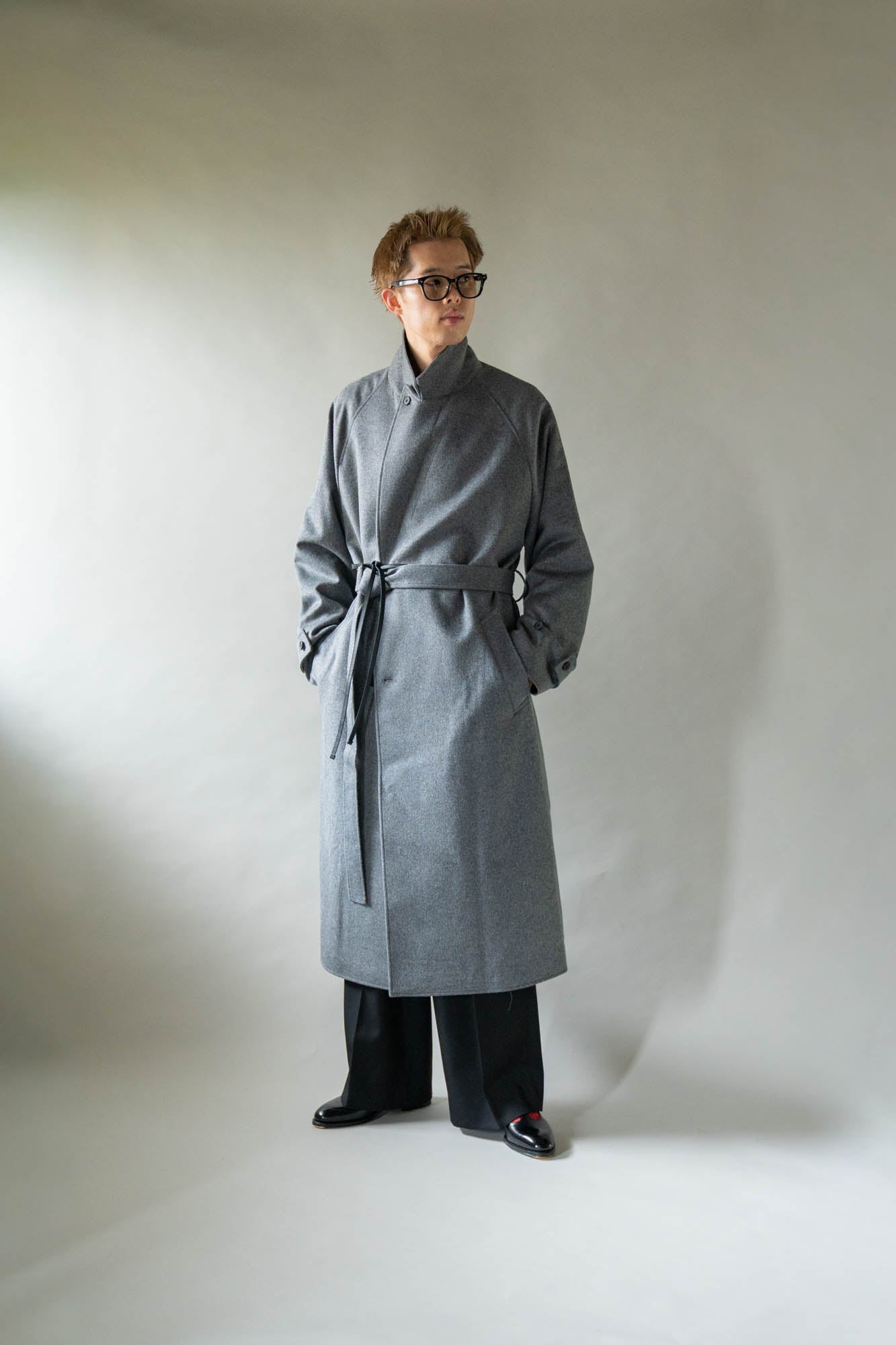 WOOL CASHMERE OVERSIZED PEAK LAPEL CHESTER COAT(ST.1533)