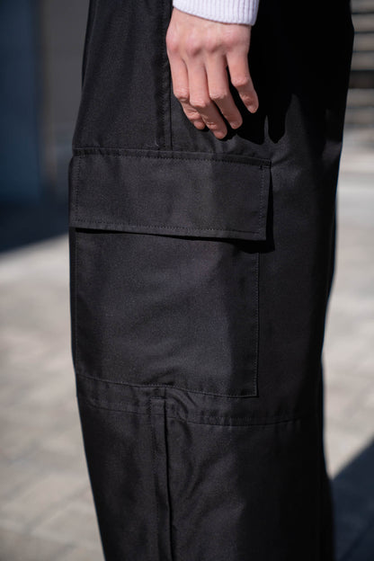 Giza cotton cargo tuck pants