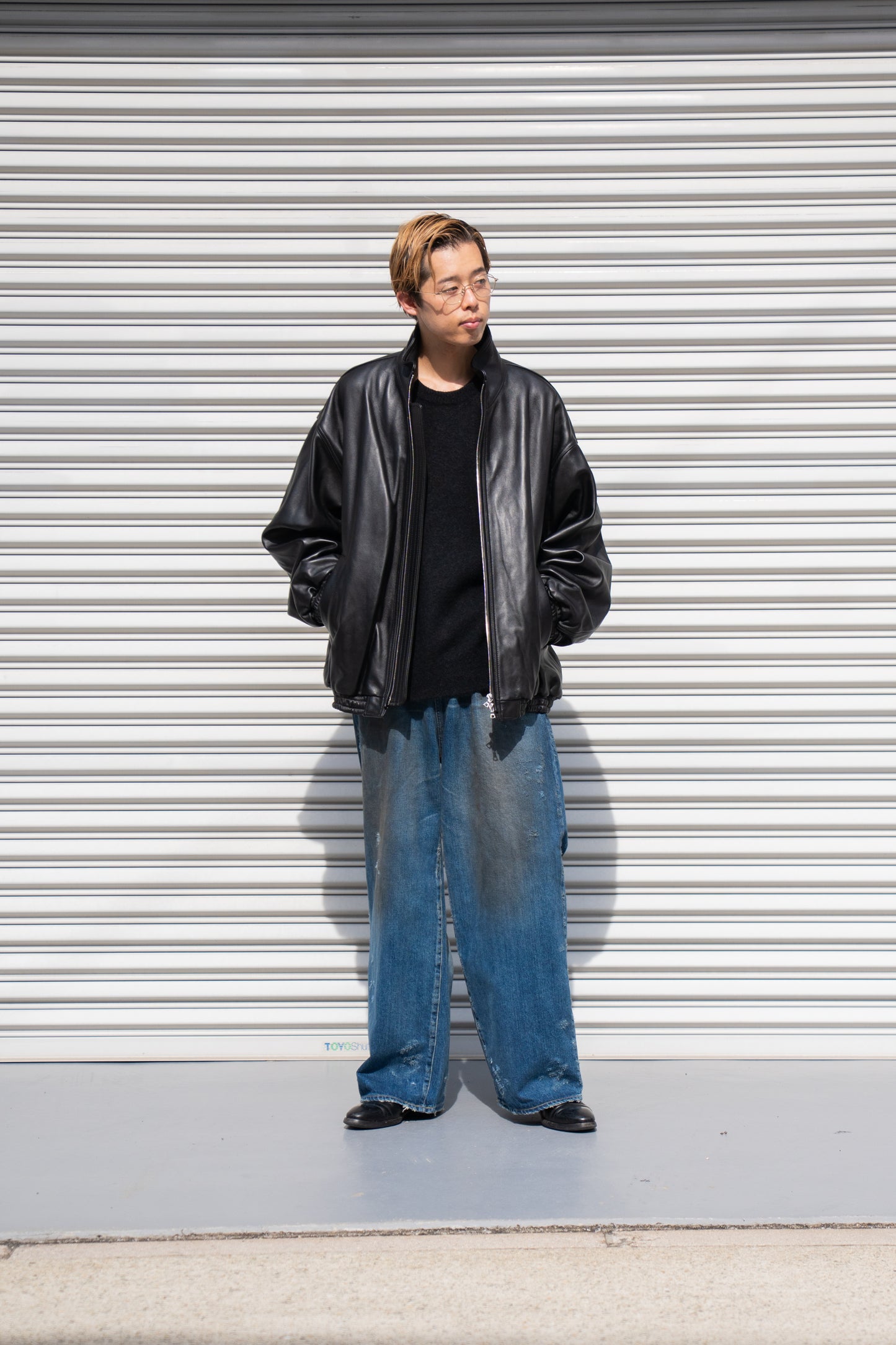 SHEEP LEATHER STAND COLLAR JACKET(ST.1220)