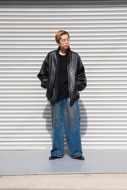 SHEEP LEATHER STAND COLLAR JACKET(ST.1220)