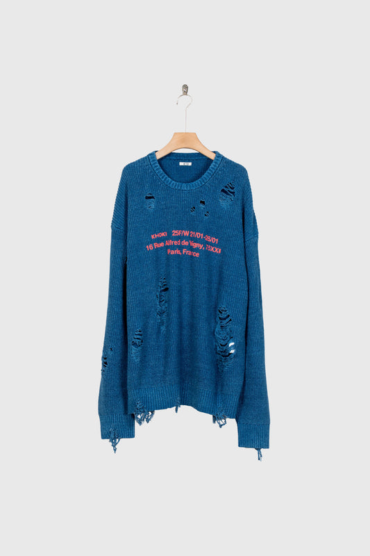 Indigo pullover knit