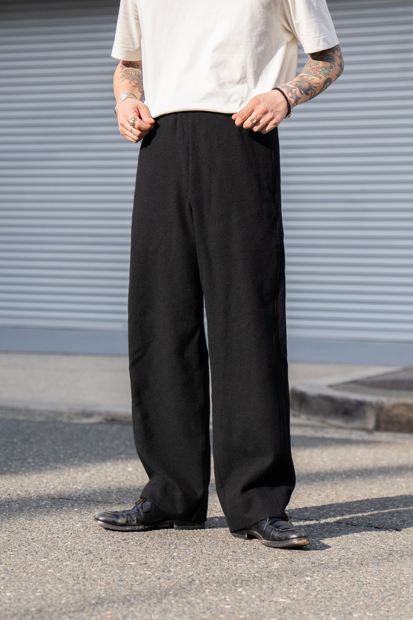 WOOL/CASHMERE FLEECE EASY TWIST TROUSERS(ST.1270)
