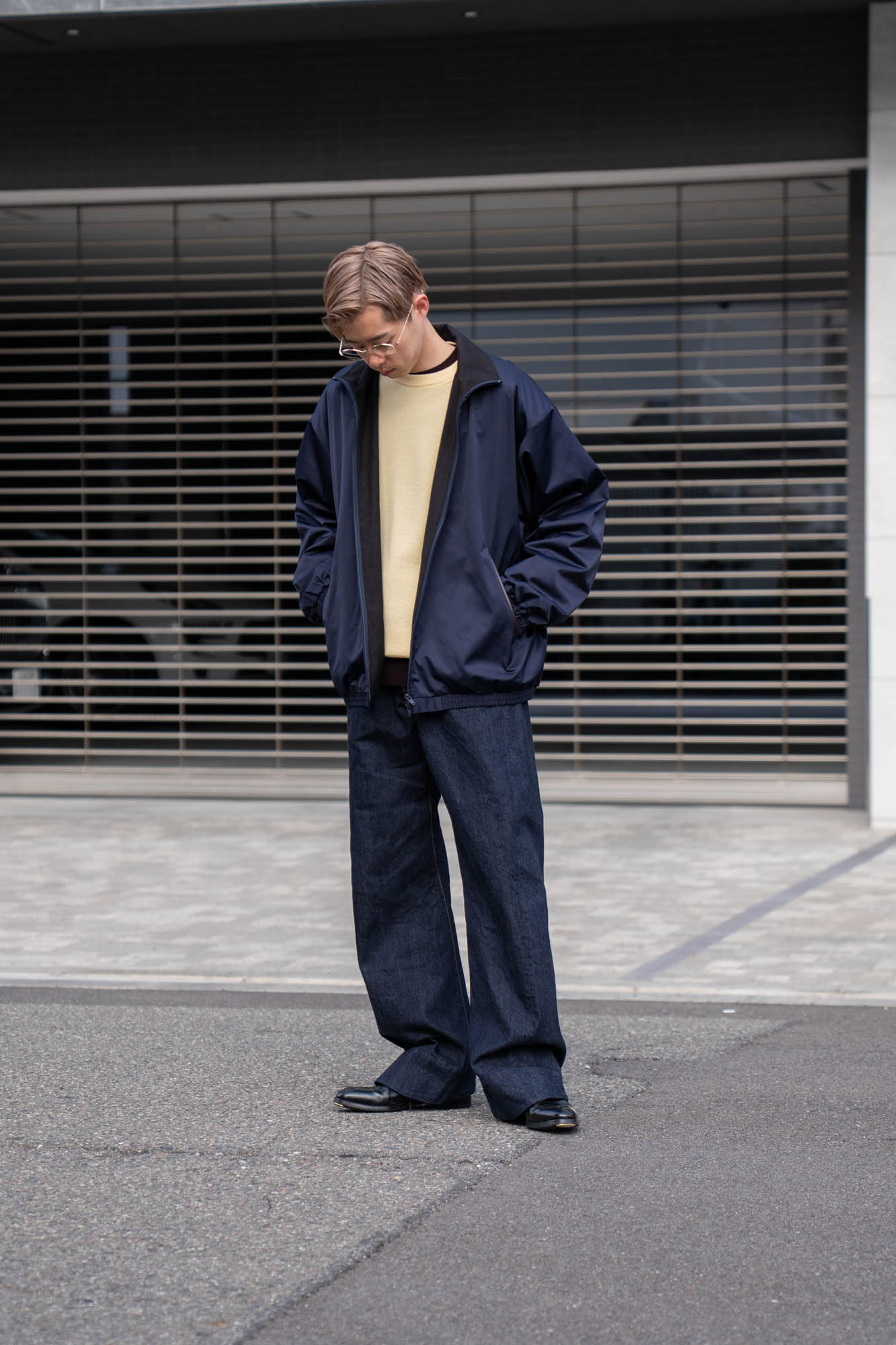 SILK-BACK STAND COLLAR ZIP JACKET(ST.1378)