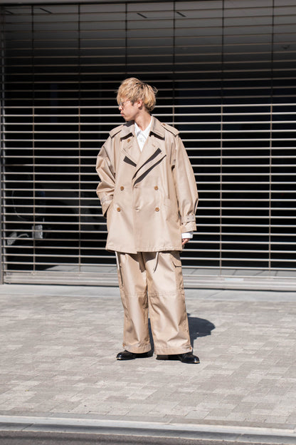 Giza cotton short trench coat