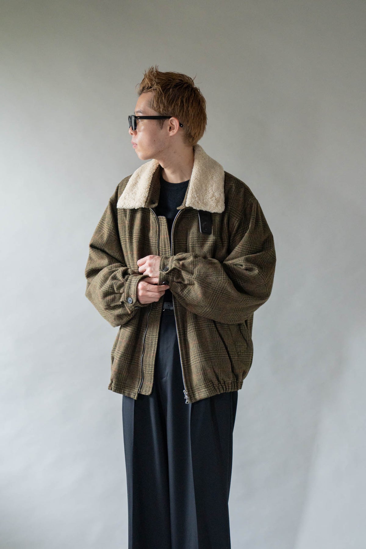 DETATCHABLE COLLAR BRITISH TWEED JACKET(ST.1577)