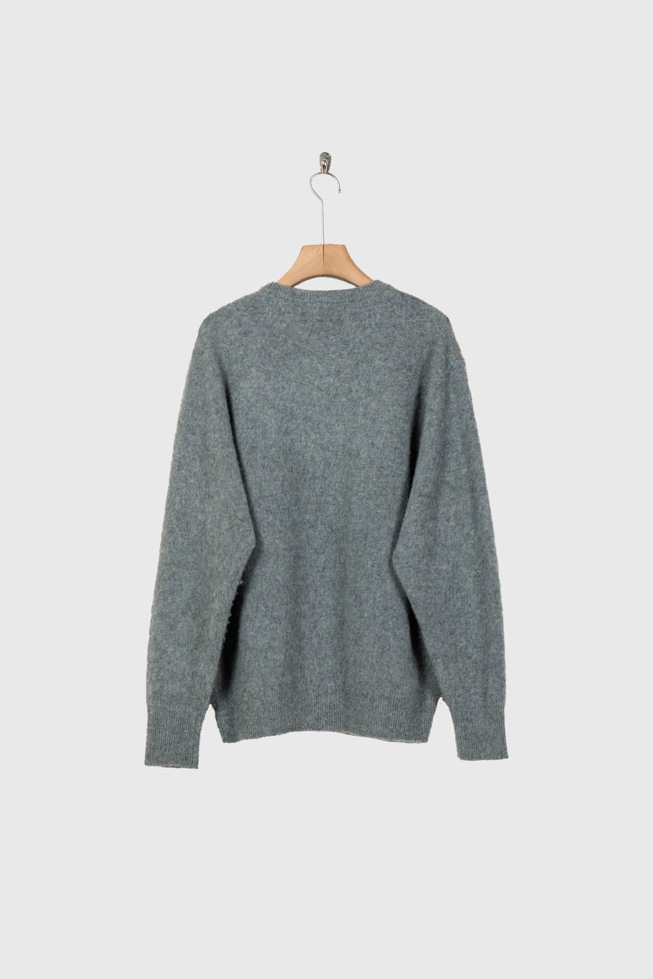 FINE WOOL ARGYLE KNIT CREW NECK LS(ST.1649)