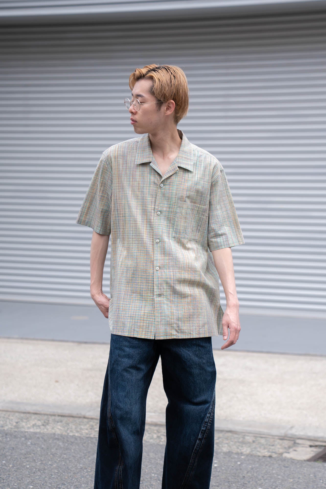 cotton ikat check shirt