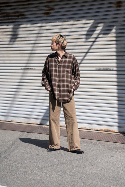 LY/VIS CHECK OVERSIZED LS SHIRT(ST.1461)