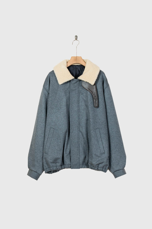 MOUTON COLLAR WOOL CASHMERE PADDED JACKET(ST.1546)