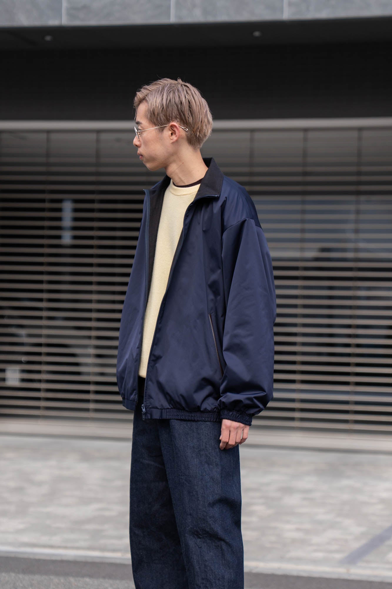 SILK-BACK STAND COLLAR ZIP JACKET(ST.1378)