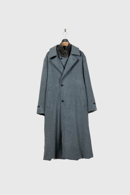 WOOL CASHMERE LAYERED COMBINATION COAT(ST.1539)