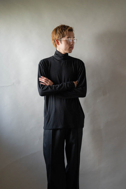 Stretch jersey super high neck