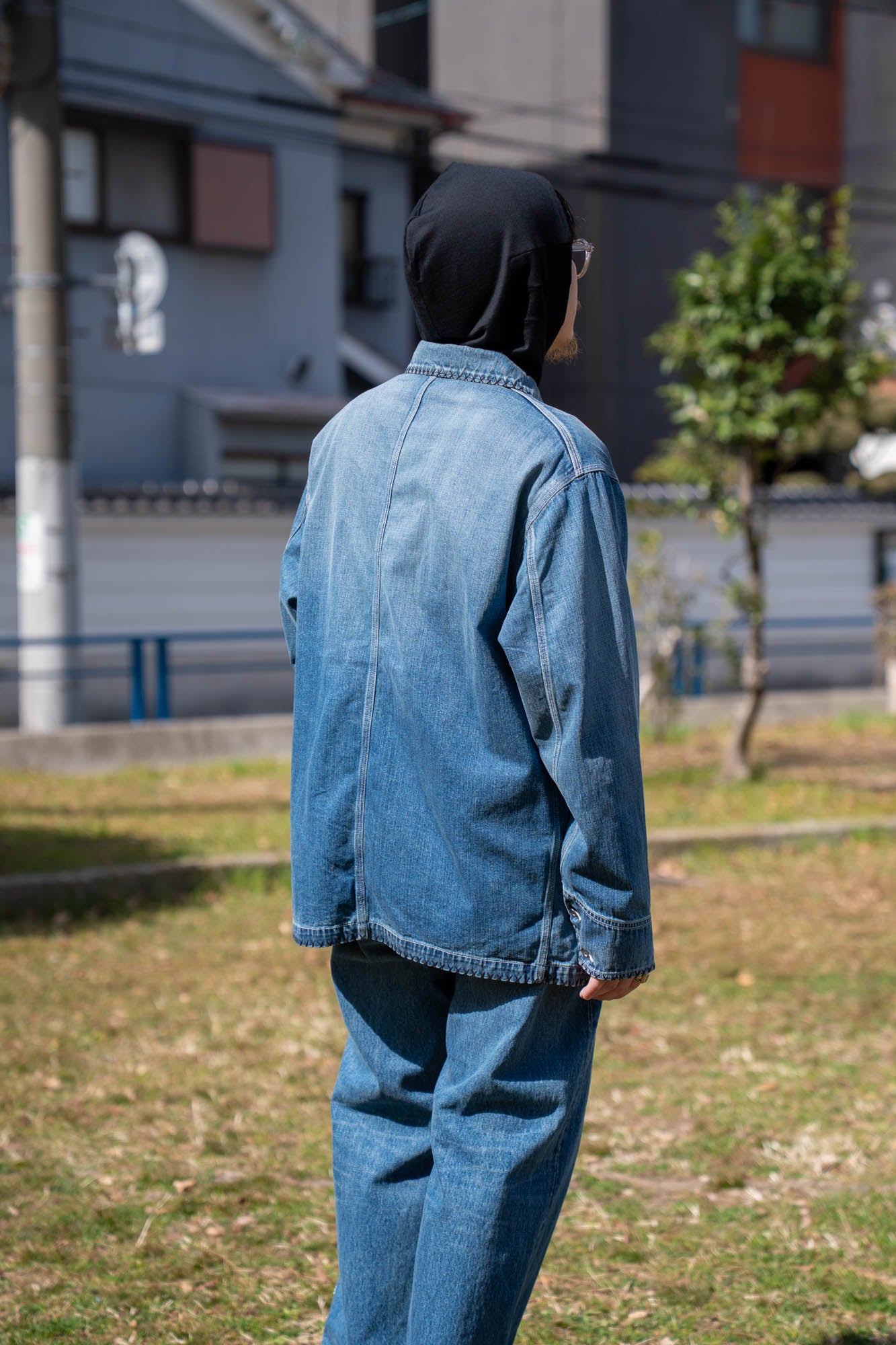 Hand-Embroidered Denim Coverall