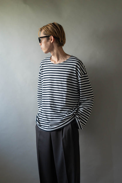 BORDER LONG T SHIRT