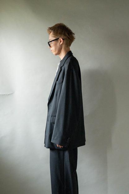 WOOL FLANNEL OVERSIZED SINGLE BREASTED JACKET(ST.1593)