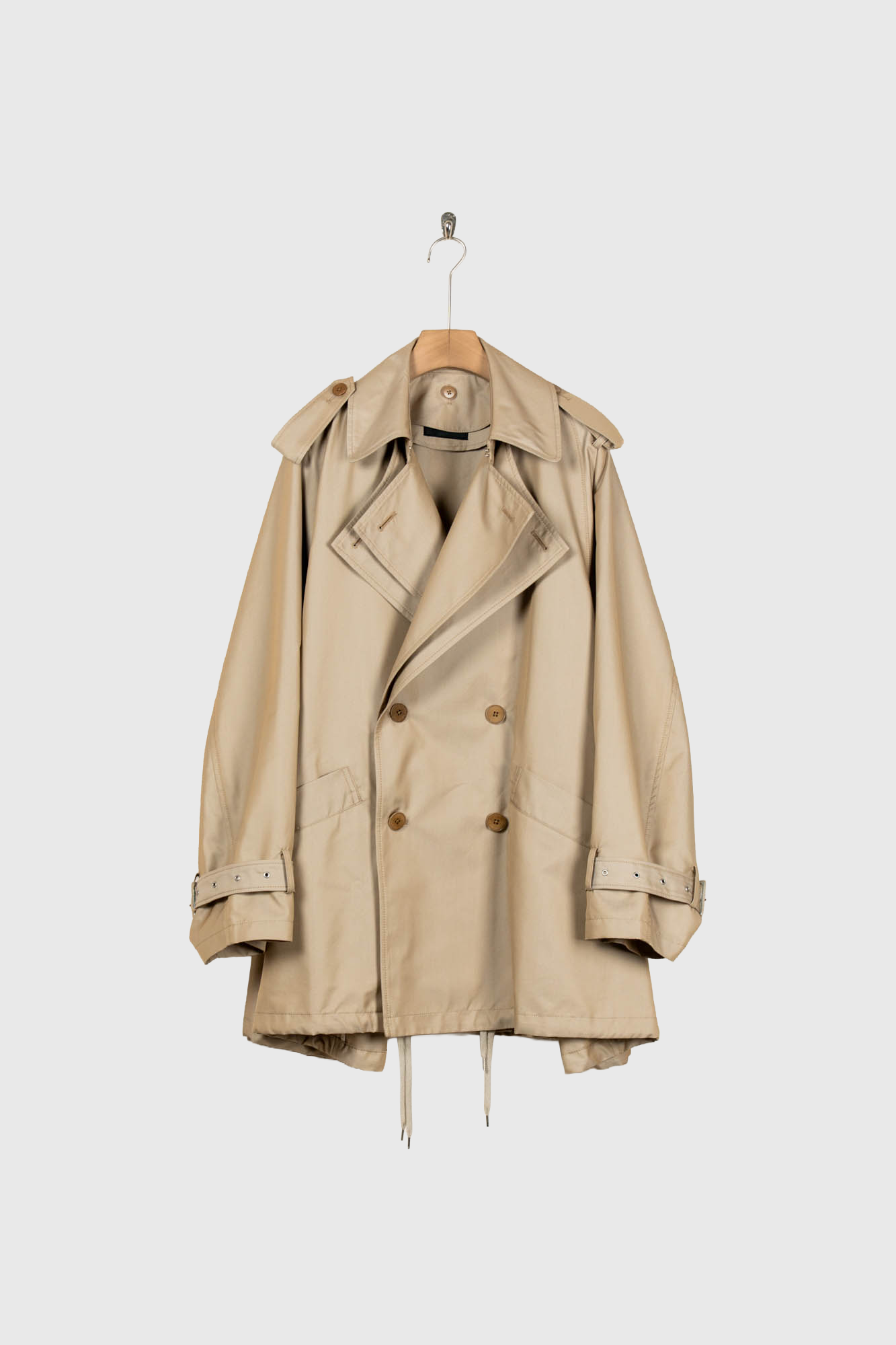 Giza cotton short trench coat