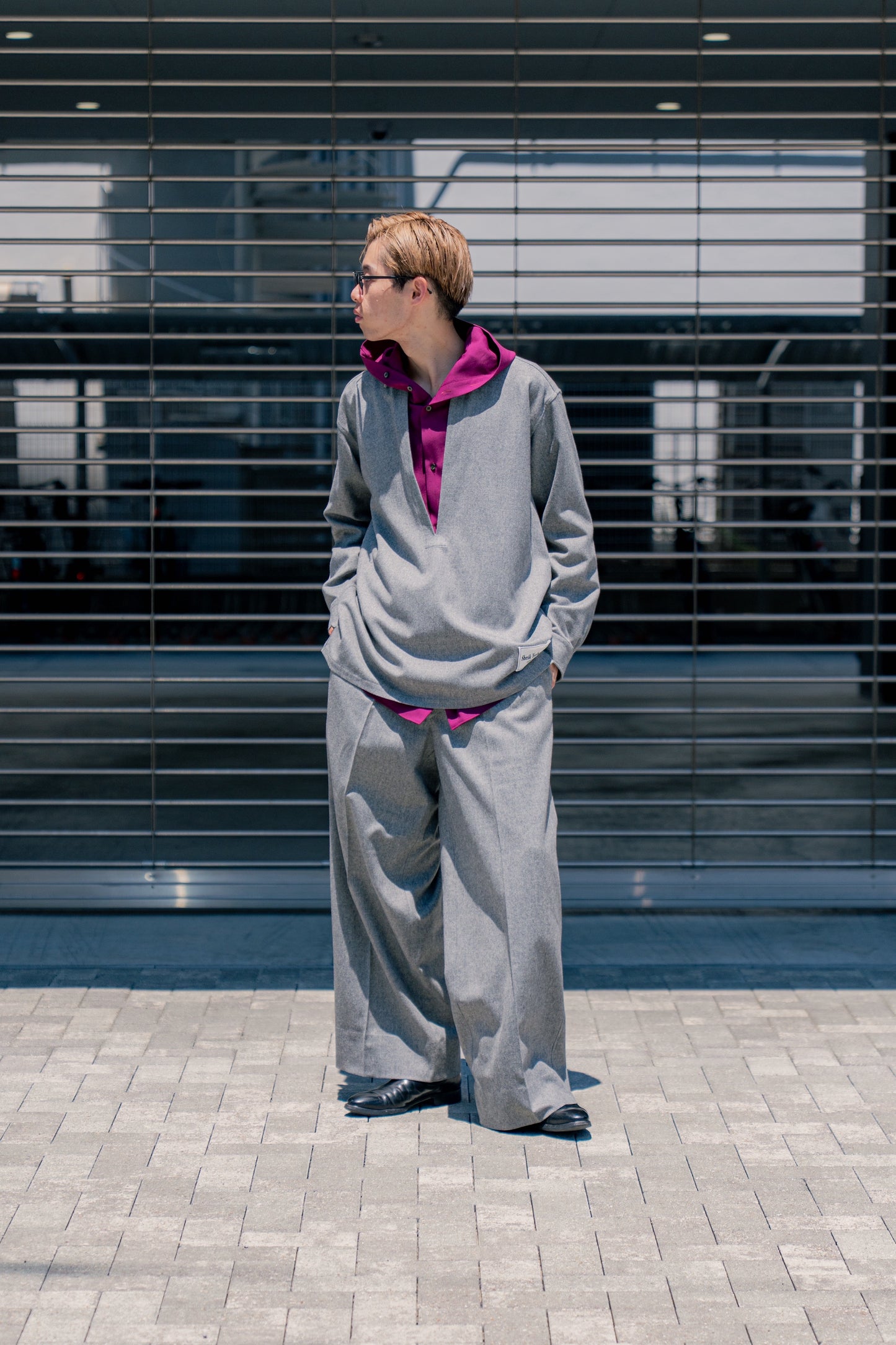 WOOL FRANNEL SKIPPER SHIRT