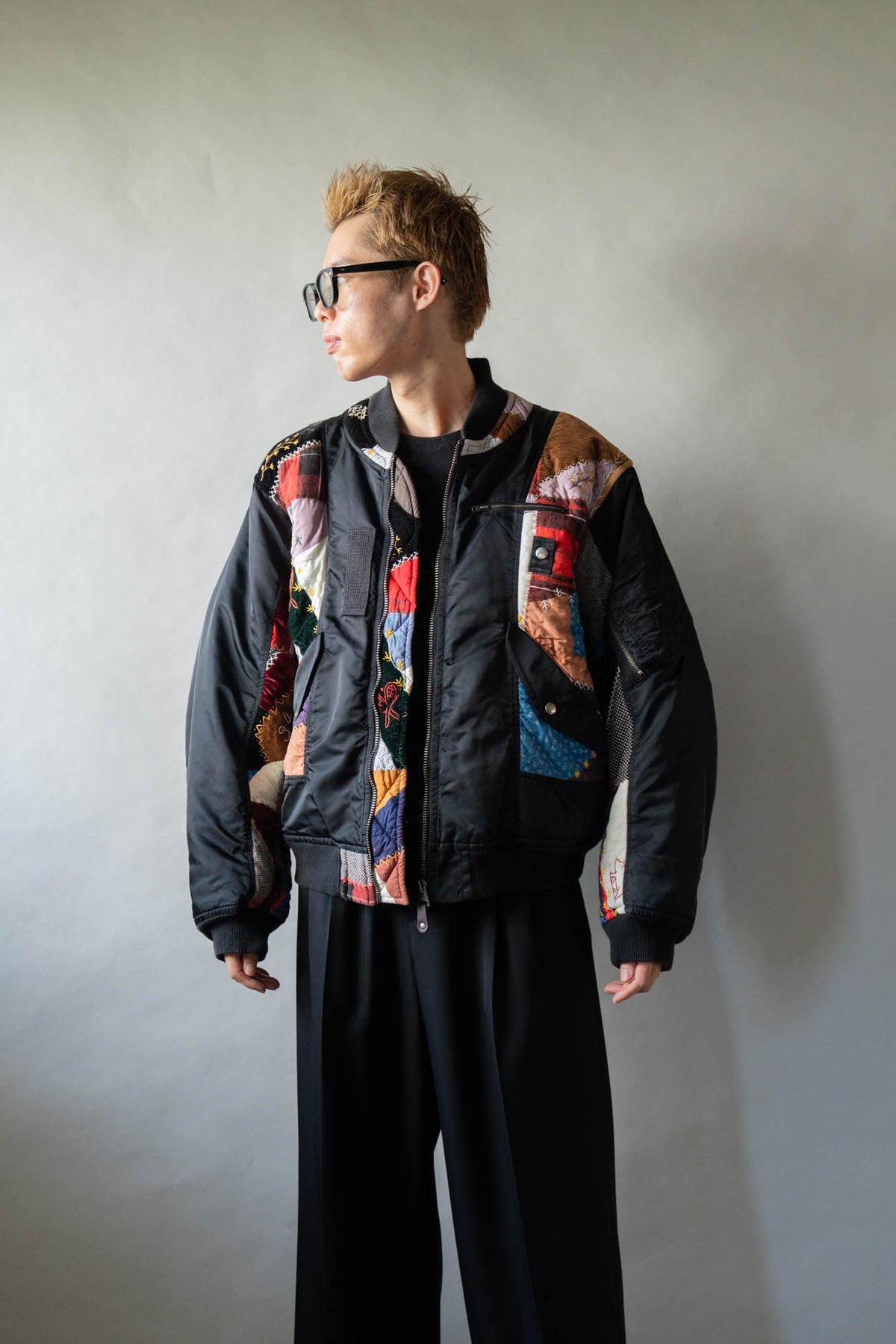 Quilt bomber jacket