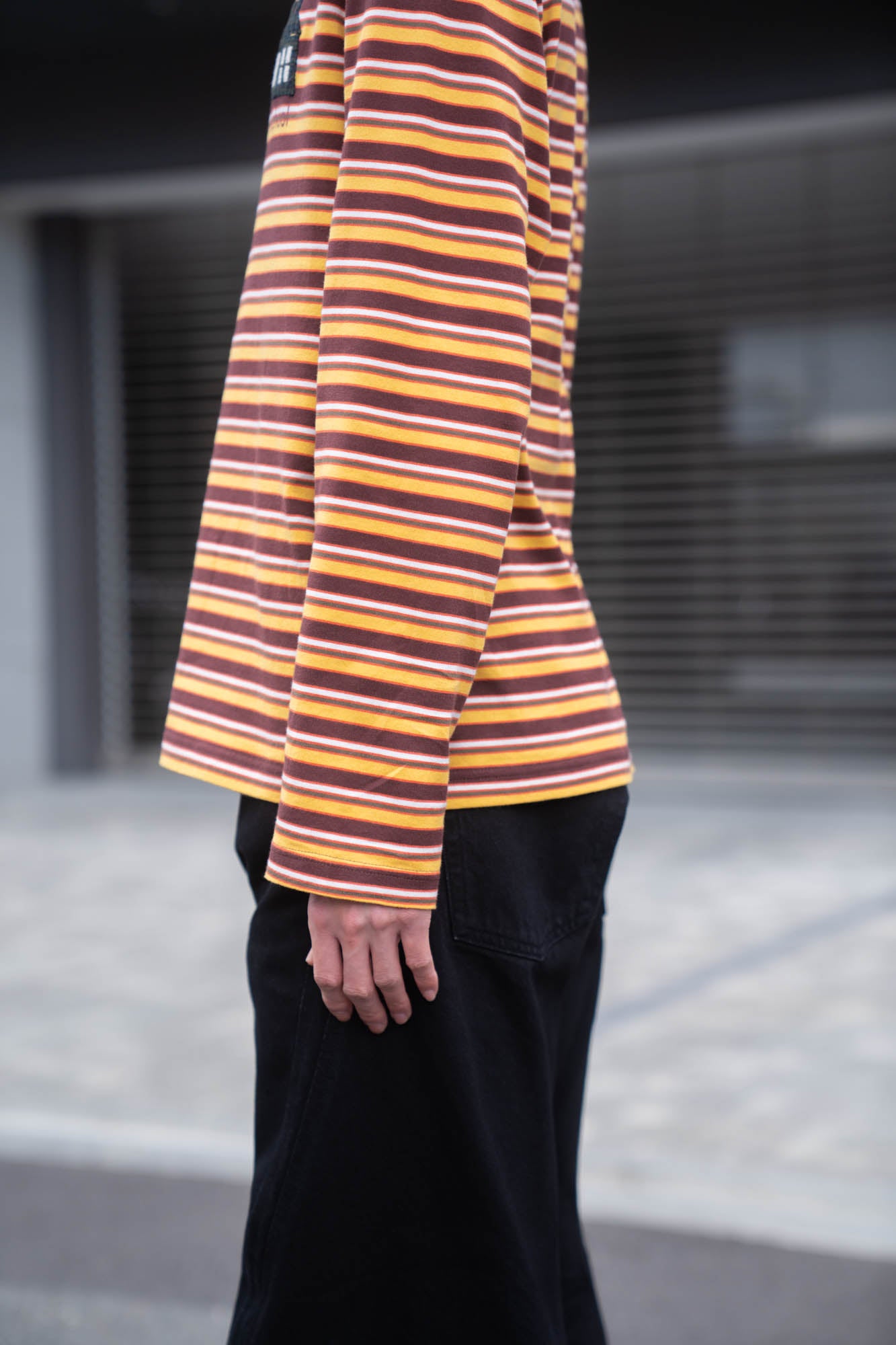 Hand-Embroidered Stripe Long Sleeve T-Shirt