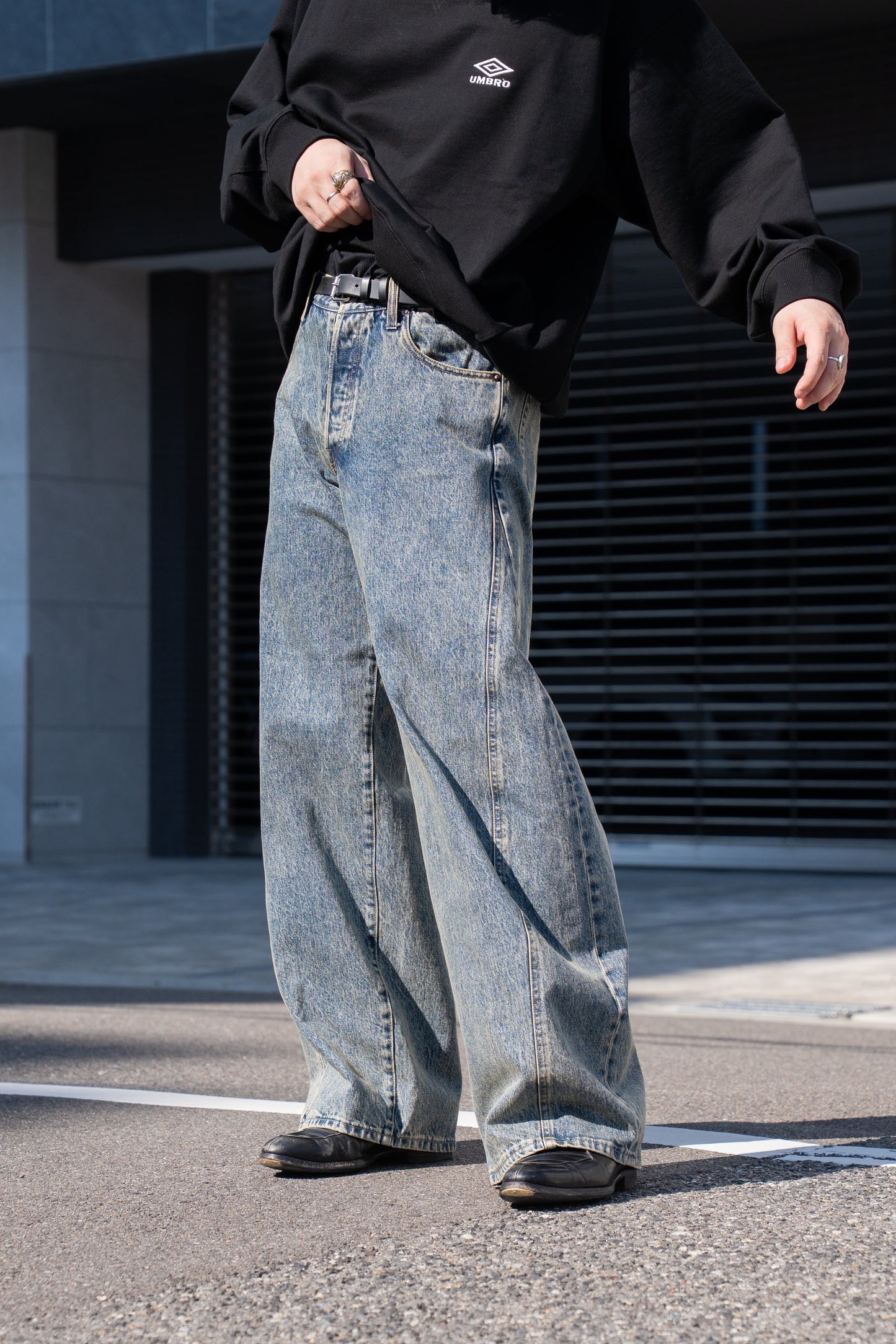 DEFORMATION WIDE DENIN JEANS(ST.1345)