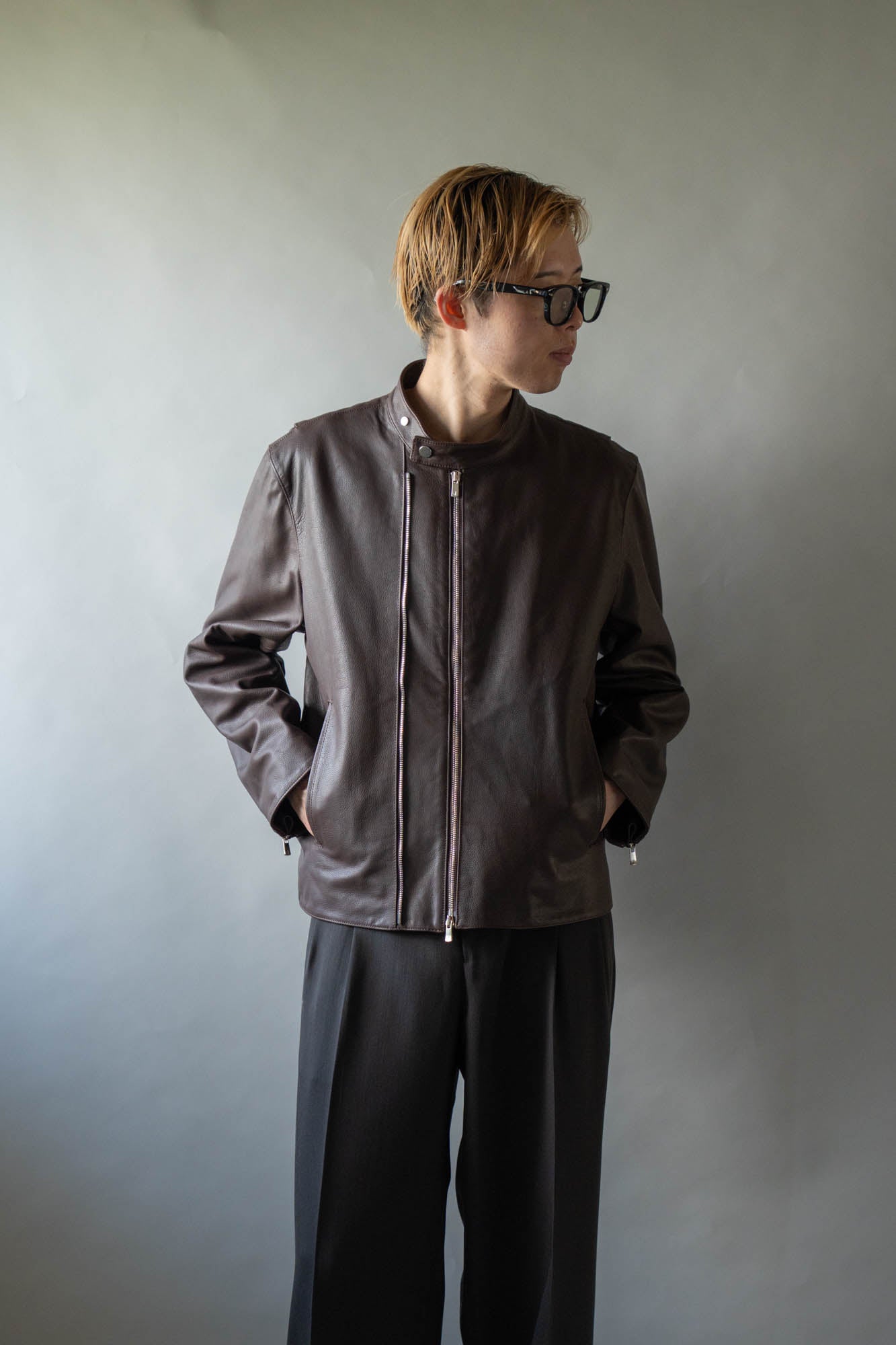Leather Double Zip-up Blouson