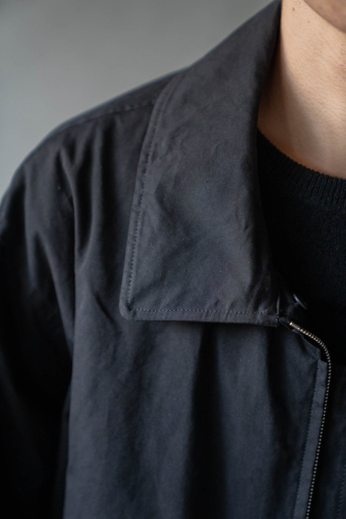 DETATCHABLE COLLAR RESIN-FINISH COTTON JACKET(ST.1576)