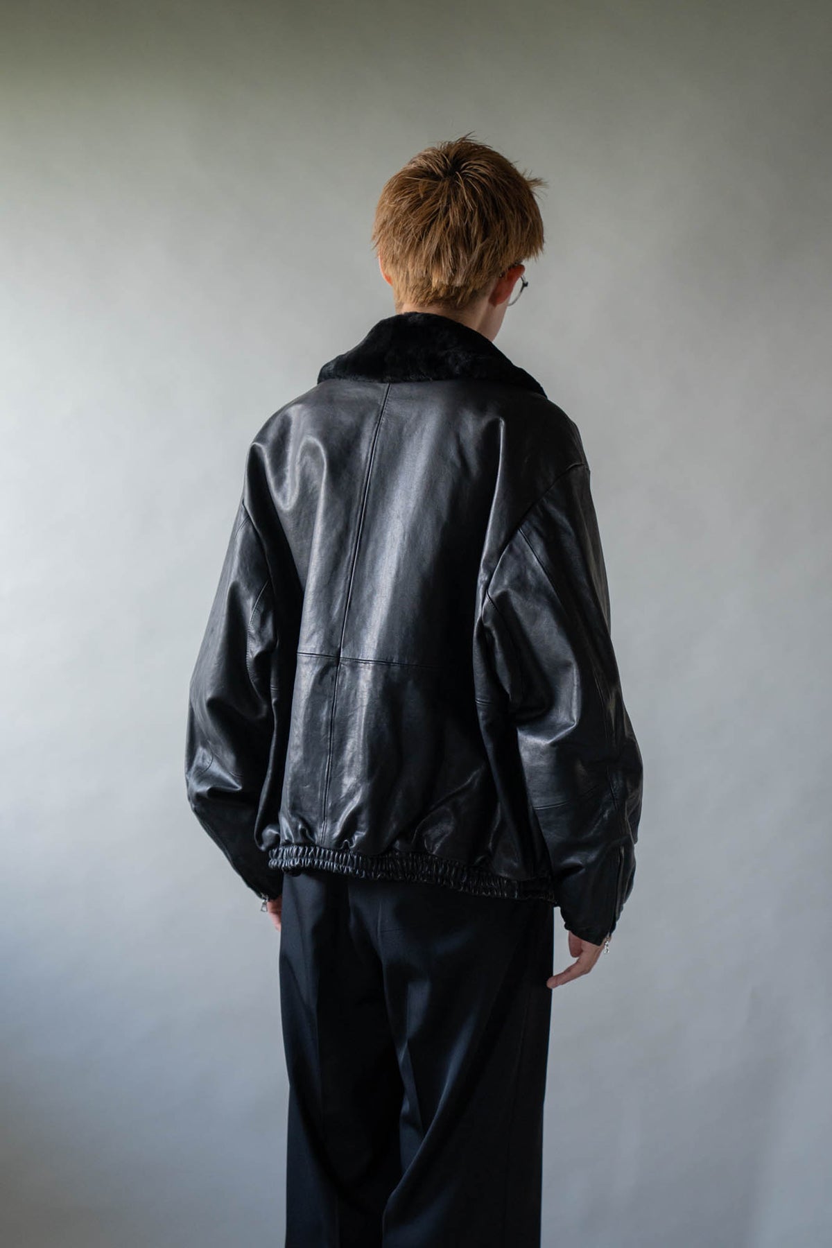 MOUTON COLLAR CALF ZIP JACKET(ST.1549)