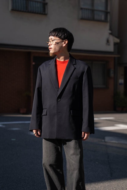 WOOL KERSEY OVERSIZED SINGLE BREASTED JACKET(ST.1413)