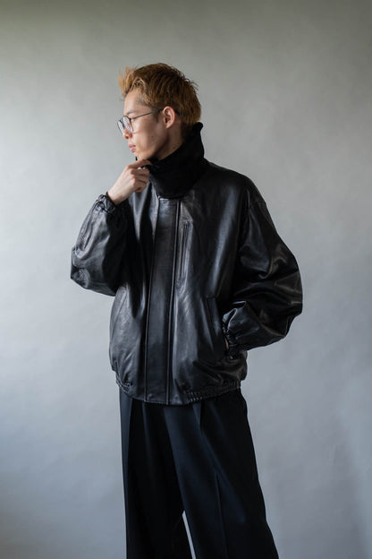 MOUTON COLLAR CALF ZIP JACKET(ST.1549)